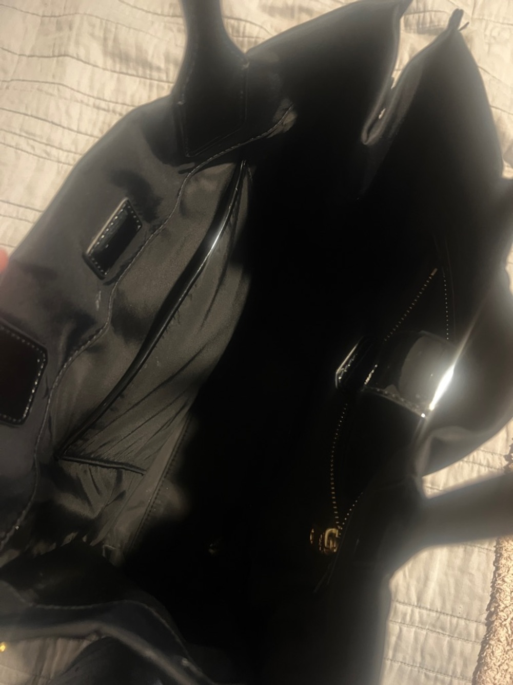 Tory Burch Black Ella patent small purse - Picture 3 of 5